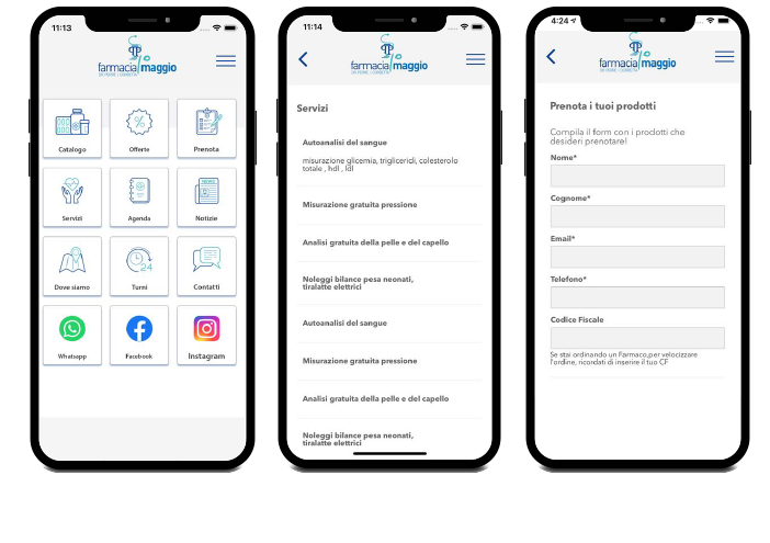 Telefoni con App Farmacia Primo Maggio